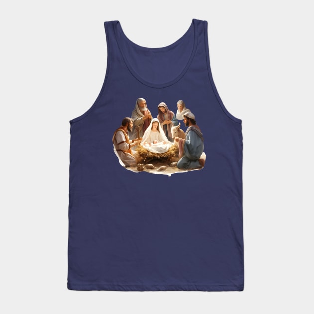 Watercolor Nativity Scene Tank Top by nomanians